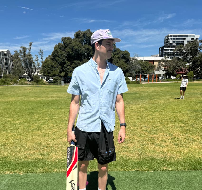 Brady Swift on the cricket pitch.